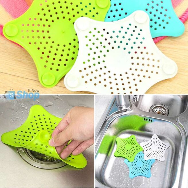 Pack Of 5- Silicone Rubber Star Fish Five-pointed Creative Star Sink Water Stopper Filter Sea Star Drain Hair Catcher & Stopper Cover Sink Strainer Leakage Filter For Kitchen And Bathroom