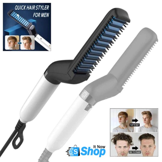 Multifunctional Hair Comb Brush Beard Hair Straighten Comb Quick Hair Styler For Men