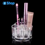 Clear 6 Grids Makeup Organizer Lipstick Storage Box Plastic Lip Rack Holder Cosmetic Organizer Box Clear. Best For Gift ₨698
