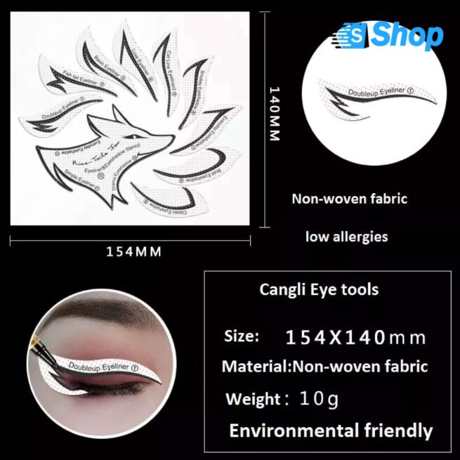 6 In 1 Stencils Eyeliner Template Smoky Makeup Sets Guide Cat Eye Liner Quick Tool Hot Sale New