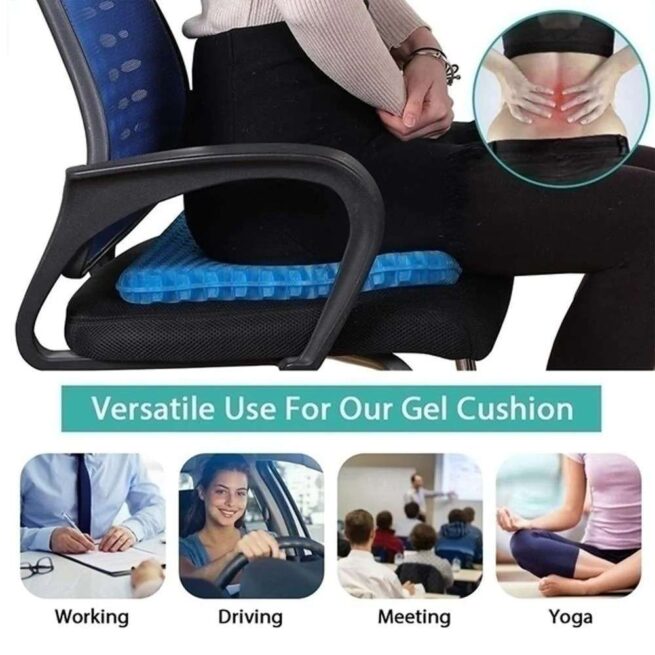 High Quality Support Cushion Egg Sitter Gel Flex Seat Cushion Breathable Honeycomb Design For Chair Car Office, Work At Home And Homeschooling Gaming Chair With Free Seat Pillow Cover