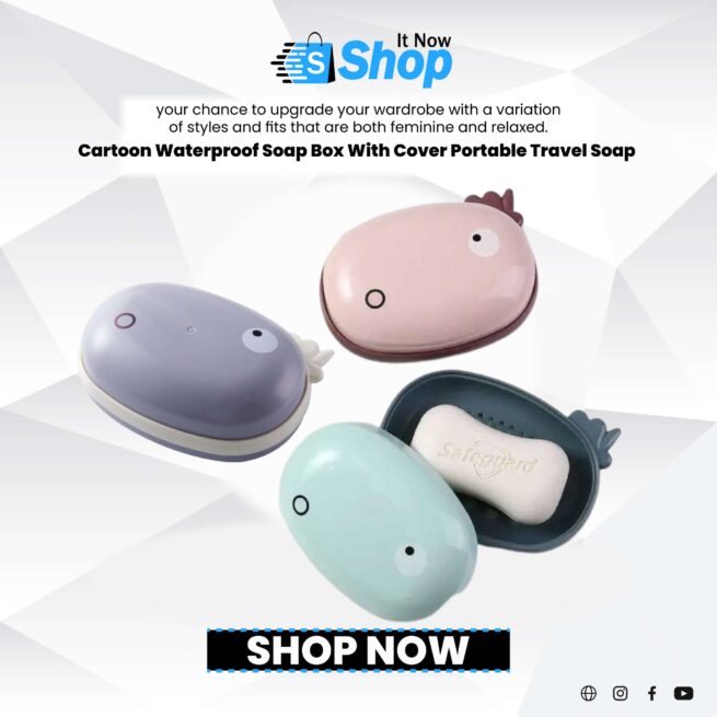 Cartoon Waterproof Soap Box With Cover Portable Travel Soap Protect Container Bathroom Soap Case Bathroom Accessories