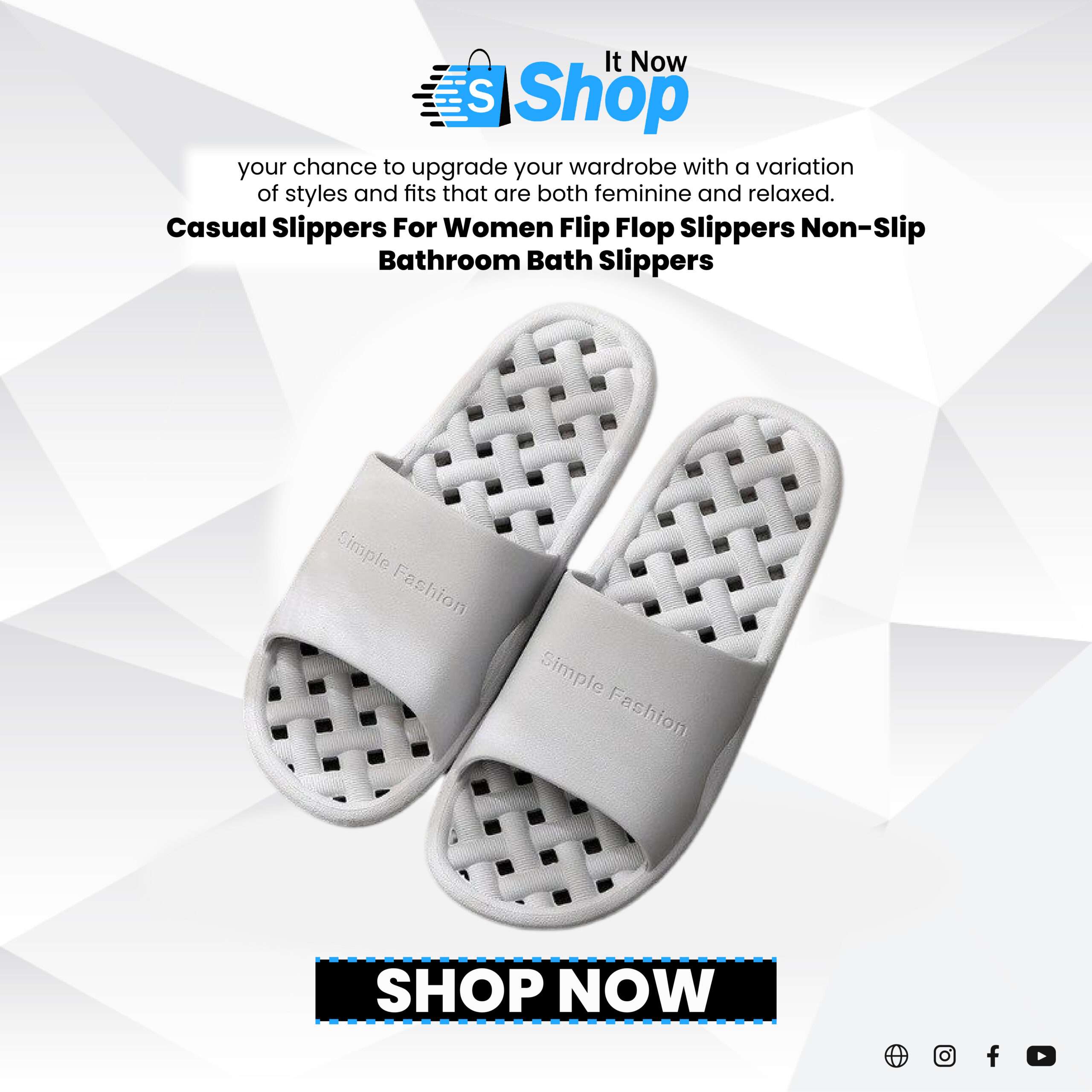 Casual Slippers For Women Flip Flop Slippers Non-slip ,bathroom Bath Slippers, Summer Home Shower Slipper