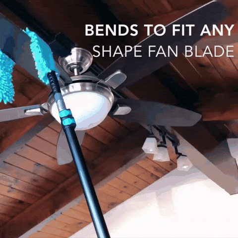 Foldable Multipurpose Microfiber Ceiling Fan Duster With Steel Rod (random Color)
