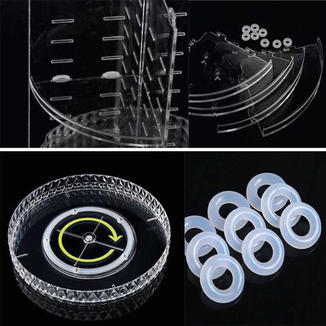 360 Rotating Decorative Diamond Cosmetic Organizer