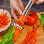 Pack Of 3 Stainless Steel Julienne Peeler And Vegetable Peeler With Premium Ultra Sharp Double Grater Blades For Salad, Potato, Carrot, Fruit And Veggie Noodles