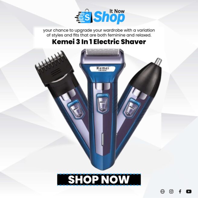 Kemei 3 In 1 Electric Shaver