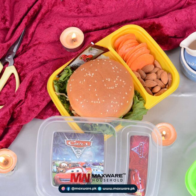 Maxware Household – Student Lunch Box – Small – 700ml – Lunch Box With Two Portions/compartments – Best Lunch Box For School Kids (random Color)