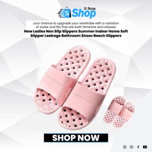 New Ladies Non Slip Slippers Summer Indoor Home Soft Slipper Leakage Bathroom Shoes Beach Slippers