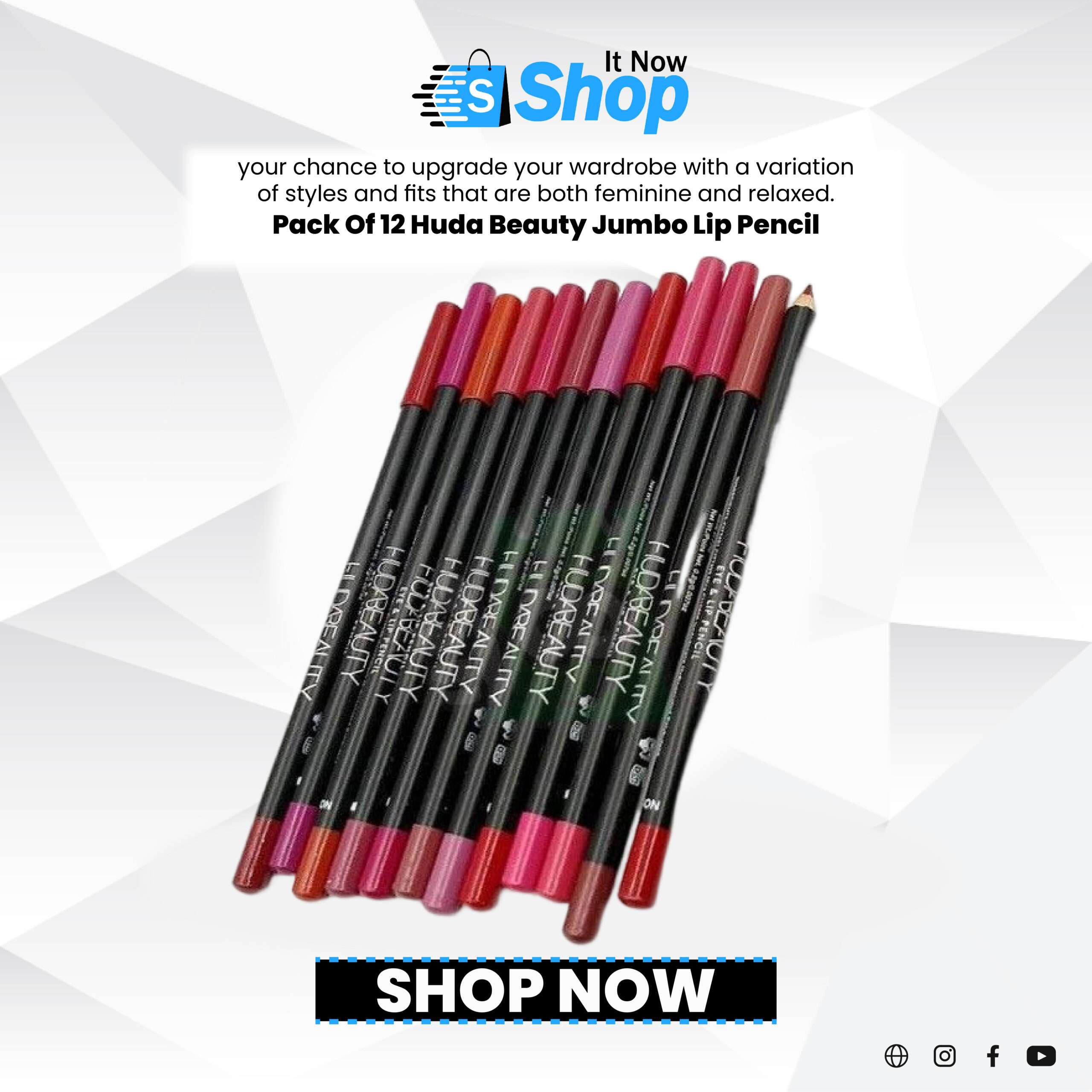 Pack Of 12 Huda Beauty Jumbo Lip Pencil