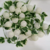 White Cotton Balls With Leafs Fairy Lights