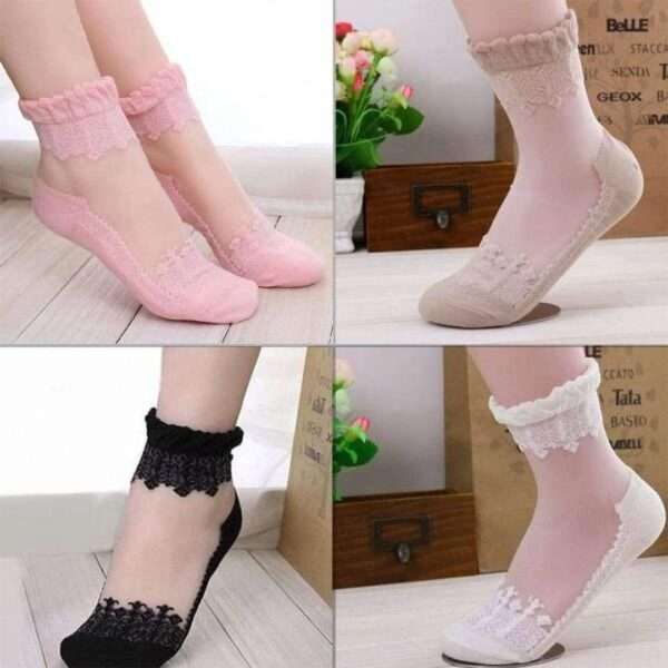 Women’s Net Skin Ankle Length Socks (random Colors)