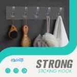 ( Pack Of 4 ) Transparent Hook Strong Self Adhesive Door Wall Hangers Towel Handbag Key Hook Plug Hook Kitchen Bathroom Accessories Decorative
