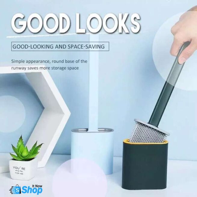 Deep-cleaning Toilet Brush And Holder Set For Bathroom, Silicone Toilet Bowl Brush With Non-slip Long Plastic Handle, Flat Head Brush Head To Clean Toilet Corner Easily (random Color)